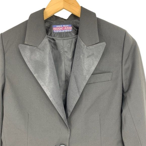 Womans Black Tuxedo Tux Jacket Coat Evening Uniform XS/S Ngoc Anh 0241 - Picture 2 of 8